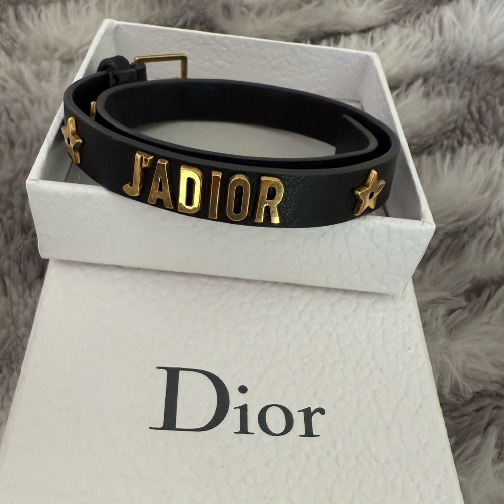 Dior Black and Gold Star J'Adior Double Bracelet